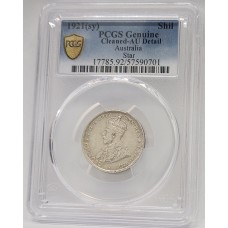 AUSTRALIA 1921 . ONE 1 SHILLING . STAR . PCGS GENUINE
